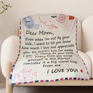 Heartfelt Letter Print Blanket to mom 50 by 60
